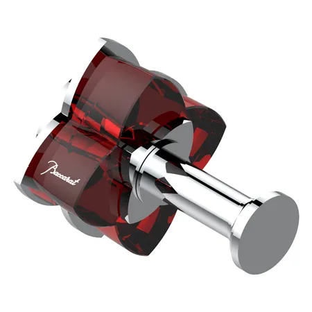 THG Pétale de cristal rouge Крючок подвесной, длинный, цвет: хром/красный хрусталь