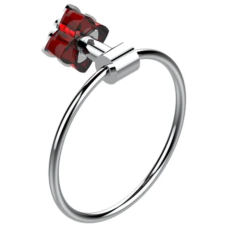 THG Pétale de cristal rouge Полотенцедержатель - кольцо, подвесной, цвет: хром/красный хрусталь
