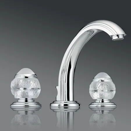 THG Panthere Cristal clair Смеситель для раковины, 3 отв, цвет: хром/прозрачный хрусталь