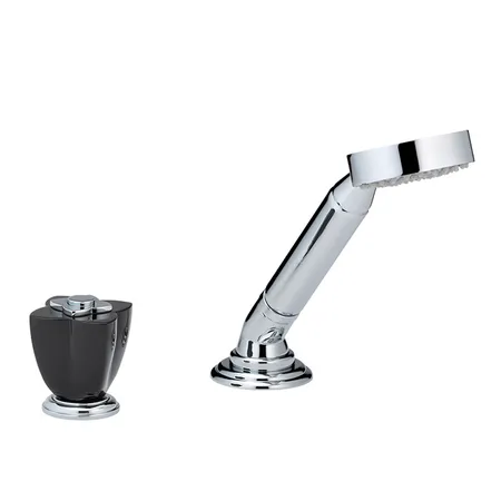 THG Petale de Cristal noir Ручной душ на борт ванны, 2 отв, цвет: хром/черный хрусталь
