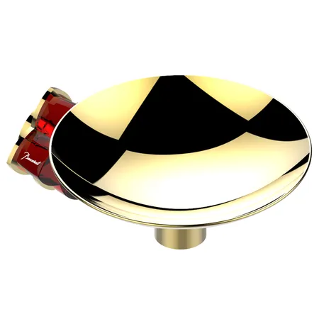 THG Petale de Cristal rouge Мыльница металлическая, подвесная, цвет: золото/красный хрусталь