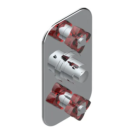 THG Petale de Cristal rouge Смеситель для душа, термостатический, 2 потока, цвет:хром/красный хрусталь