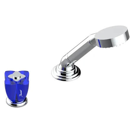 THG Pуtale de cristal bleu Ручной душ на борт ванны, 2 отв, цвет: хром/синий хрусталь