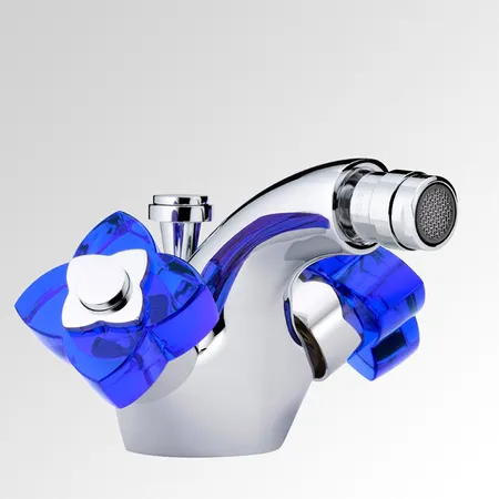 THG Pуtale de cristal bleu Смеситель для биде, 1 отв, цвет: хром/синий хрусталь