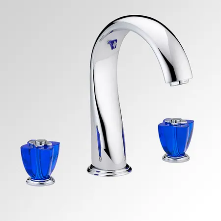 THG Pуtale de cristal bleu Смеситель для ванны, 3 отв, цвет: хром/синий хрусталь