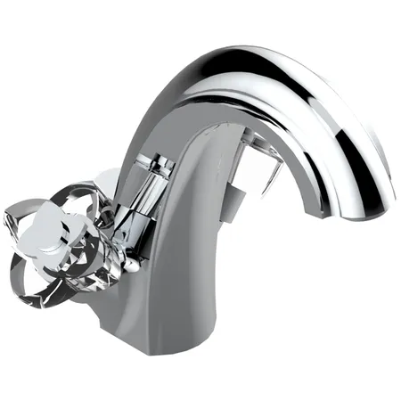 THG Pуtale de cristal clair Смеситель для раковины, 1 отв, цвет: хром/прозрачный хрусталь