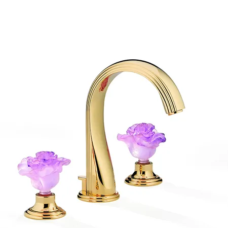THG Rose Смеситель для раковины, 3 отв, цвет: золото