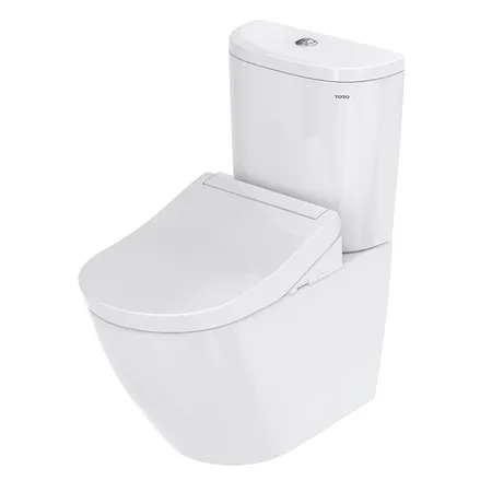 TOTO NC Унитаз моноблок, безободковый, tornado, CeFiONtect, cиденье Washlet, цвет: белый
