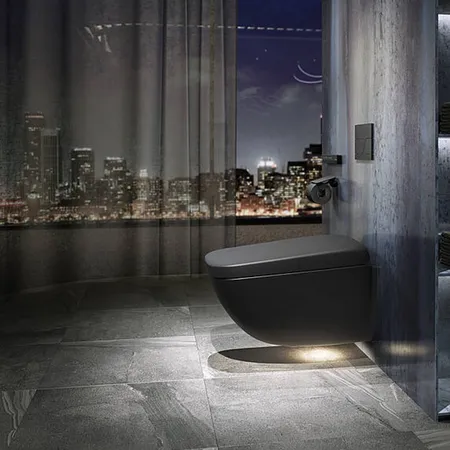 TOTO Neorest WX1 Комплект: Унитаз подвесной, сиденье, инсталяция, клавиша смыва, Cefiontect, Rimless, цвет: черный матовый