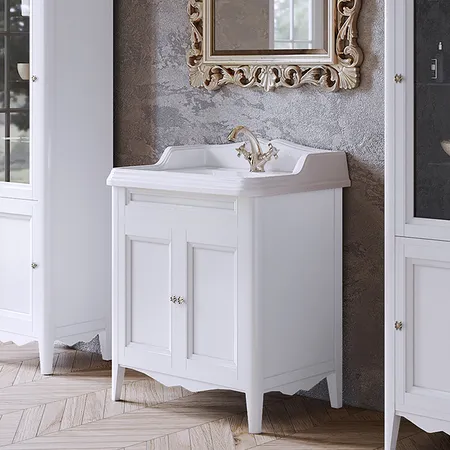 TW Veronica Nuovo комплект мебели с 2-мя дверцами, с доводчиками Blum, ручки: бронза, напольный, цвет: белый