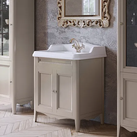 TW Veronica Nuovo комплект мебели с 2-мя дверцами, с доводчиками Blum, ручки: бронза, напольный, Цвет: tortora