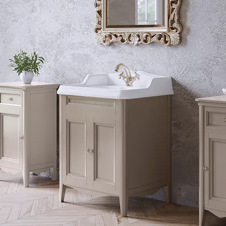 TW Veronica Nuovo комплект мебели напольный, с 2-мя дверцами, с доводчиками Blum, ручки: бронза, Цвет: tortora