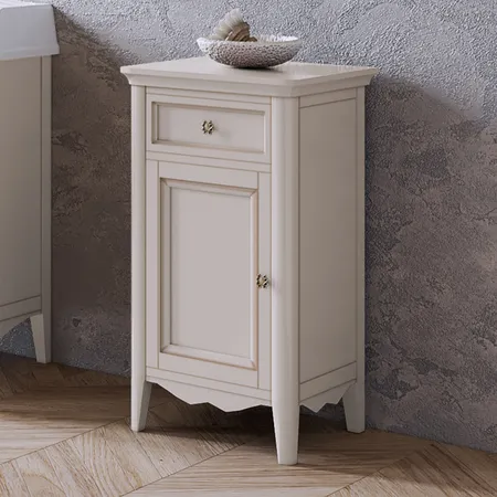 TW Veronica, Тумба, 1 распашная дверка 1 выдвижной ящик, доводчики Blum (петли слева-SX), напольная, цвет: Vintage, ручки: Riflesso