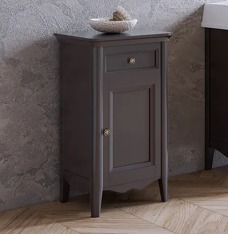 TW Veronica, Тумба, 1 распашная дверка 1 выдвижной ящик, доводчики Blum (петли справа-DX), напольная, цвет: Gridgio, ручки: Riflesso