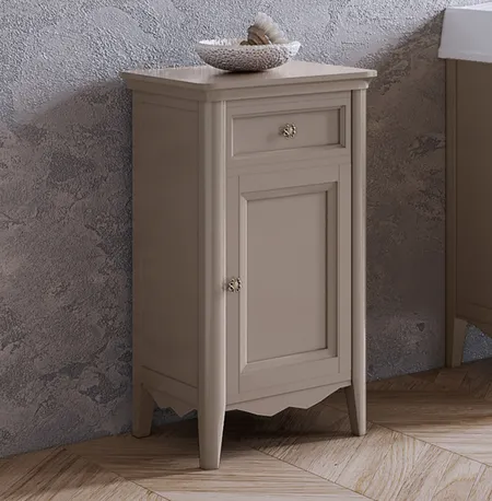 TW Veronica, Тумба, 1 распашная дверка 1 выдвижной ящик, доводчики Blum (петли справа-DX), напольная, цвет: Tortora, ручки: Riflesso