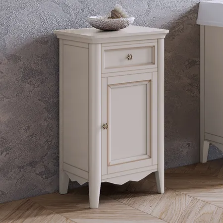 TW Veronica, Тумба, 1 распашная дверка 1 выдвижной ящик, доводчики Blum (петли справа-DX), напольная, цвет: Vintage, ручки: Riflesso