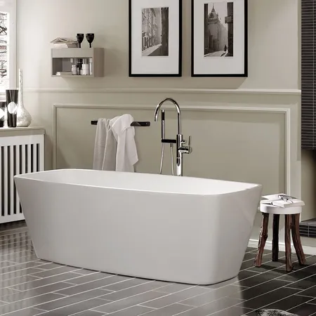 Jacuzzi Esprit Ванна акриловая отдельностоящая, без смесителя, без наполнения, цвет: белый-хром