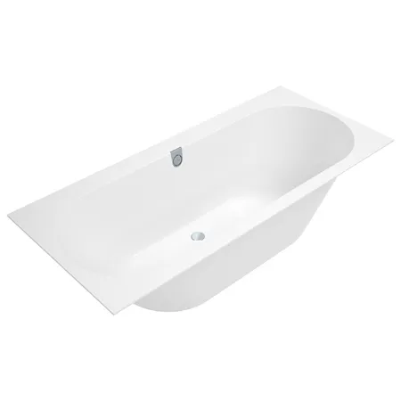 Villeroy&Boch Oberon 2.0 Ванна встраиваемая, слив по центру, в к-те ножки и слив-перелив хром, материал: Quaryl, цвет: альпийский белый
