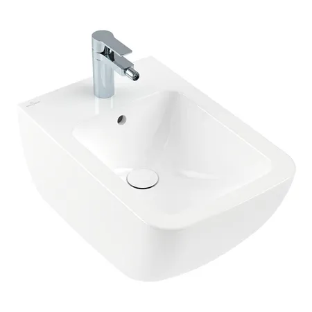 Villeroy&Boch Venticello Биде подвесное, с 1 отв. под смеситель, CeramicPlus, цвет альпийский белый