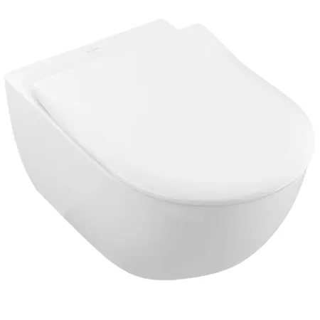 Villeroy&Boch Subway 2.0 Унитаз подвесной, безободковый, в комплекте сиденье SlimSeat, микролифт, CeramicPlus, цвет альпийский белый