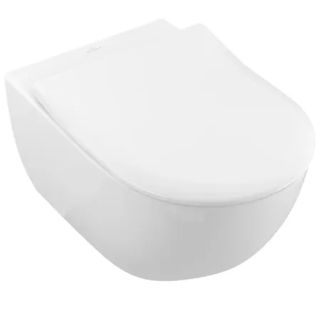Villeroy&Boch Subway 2.0, Унитаз подвесной, безободковый, в комплекте сиденье SlimSeat, микролифт, цвет альпийский белый