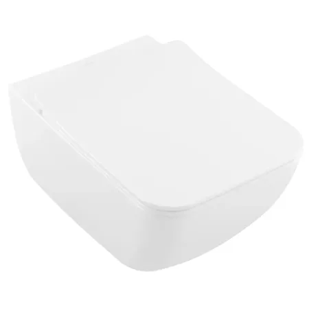 Villeroy&Boch Venticello Унитаз подвесной, безободковый, в комплекте сиденье SlimSeat Line, микролифт, цвет альпийский белый