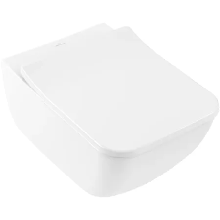 Villeroy&Boch Venticello Унитаз, подвесной, безободковый, в комплекте сиденье SlimSeat c микролифтом, CeramicPlus, цвет: альпийский белый