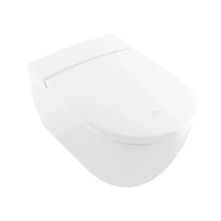 Villeroy&Boch Viclean Унитаз-биде, подвесной, в комплекте с сиденьем, покрытие CeramicPlus, цвет: альпийский белый