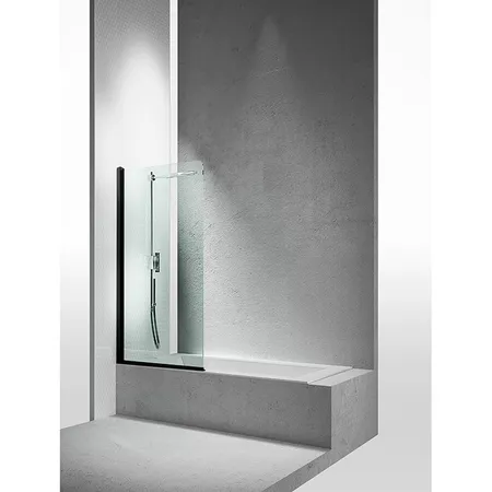 VismaraVetro Шторка на ванну LV, SX(левая), стекло Transparent 04, профиль Matt Black 09, TPA