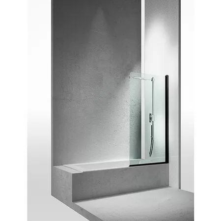 VismaraVetro Шторка на ванну LV, DX(правая), стекло Transparent 04, профиль Matt Black 09, TPA